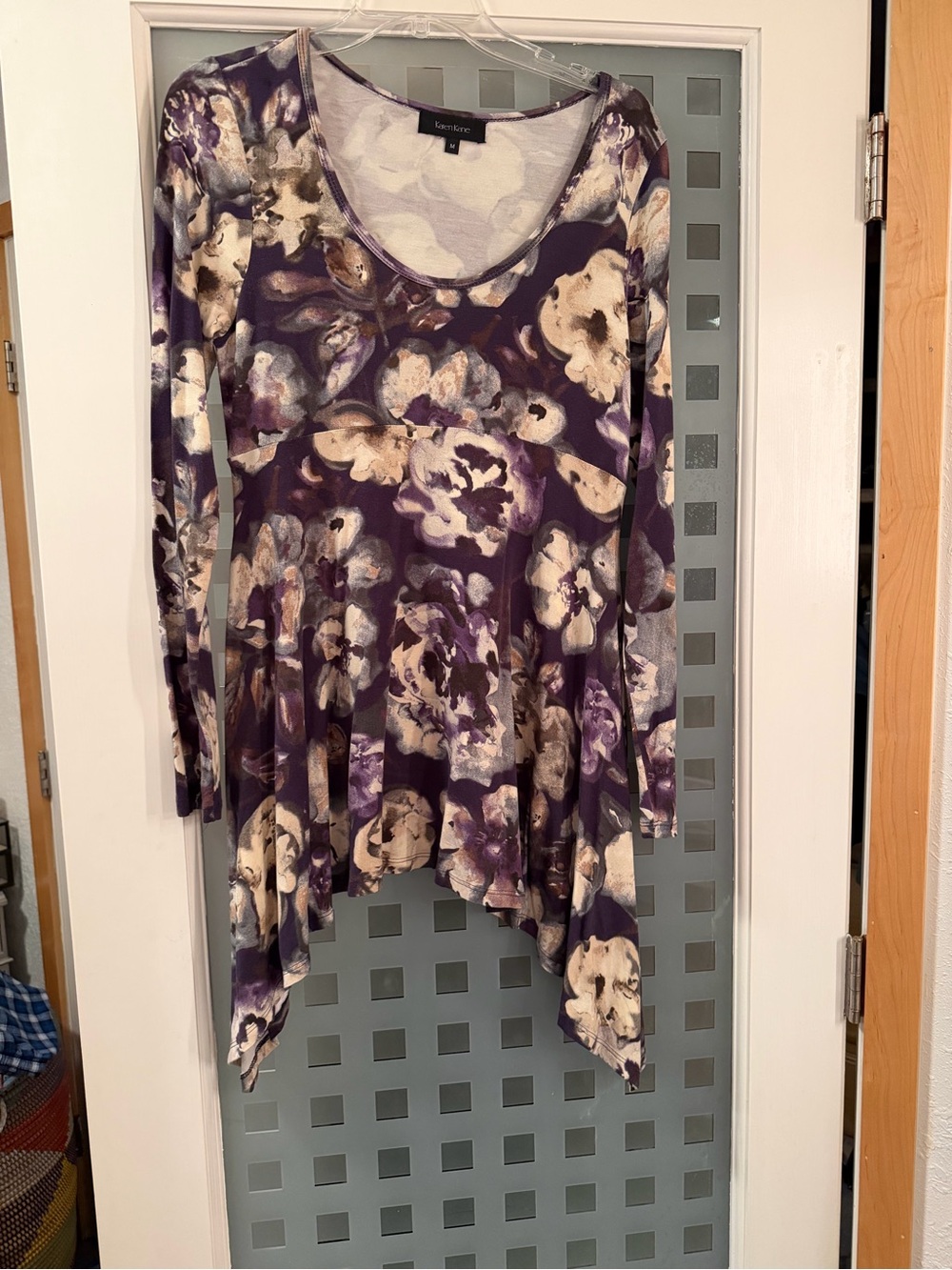 Karen Kane Purple Floral Long Sleeve Tunic